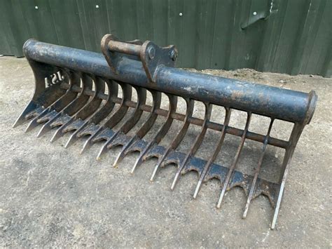 mini digger rake bucket|rake bucket for mini excavator.